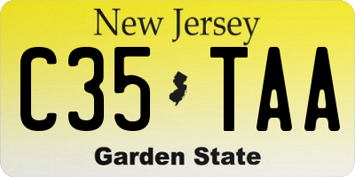 NJ license plate C35TAA