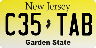 NJ license plate C35TAB