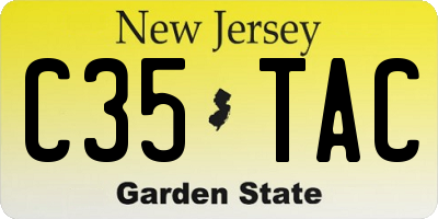 NJ license plate C35TAC