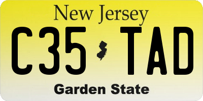NJ license plate C35TAD