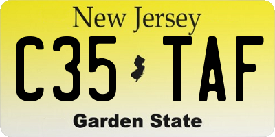 NJ license plate C35TAF