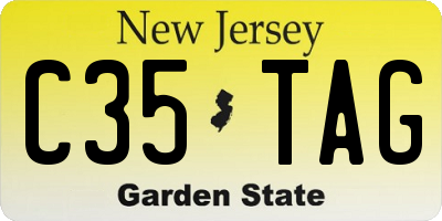 NJ license plate C35TAG