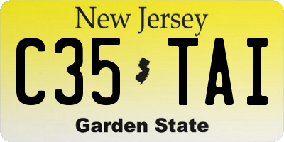 NJ license plate C35TAI