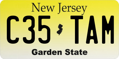 NJ license plate C35TAM