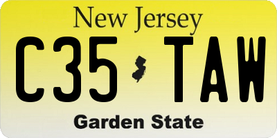 NJ license plate C35TAW