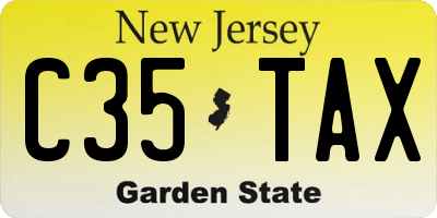 NJ license plate C35TAX