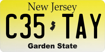 NJ license plate C35TAY