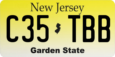 NJ license plate C35TBB