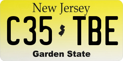 NJ license plate C35TBE
