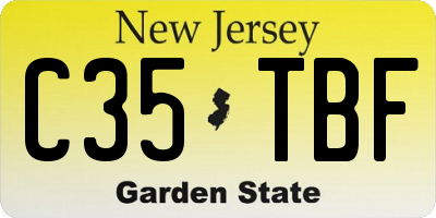 NJ license plate C35TBF