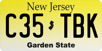 NJ license plate C35TBK