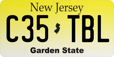 NJ license plate C35TBL