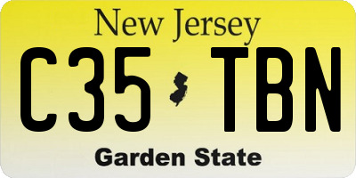 NJ license plate C35TBN