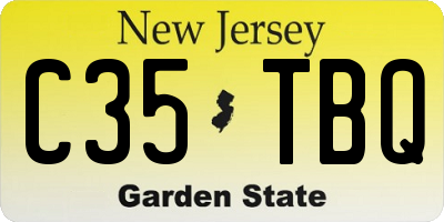 NJ license plate C35TBQ