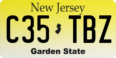 NJ license plate C35TBZ