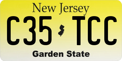 NJ license plate C35TCC