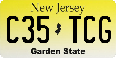 NJ license plate C35TCG