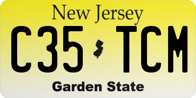 NJ license plate C35TCM