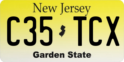 NJ license plate C35TCX