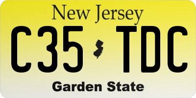 NJ license plate C35TDC