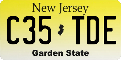 NJ license plate C35TDE