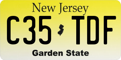 NJ license plate C35TDF