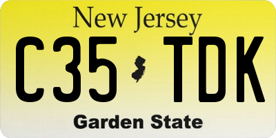 NJ license plate C35TDK