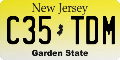 NJ license plate C35TDM
