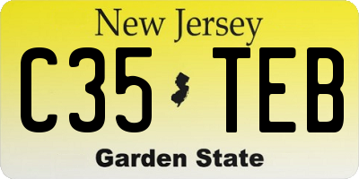 NJ license plate C35TEB