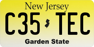 NJ license plate C35TEC