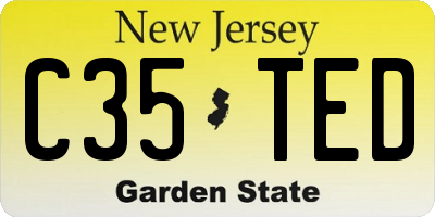 NJ license plate C35TED
