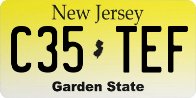 NJ license plate C35TEF