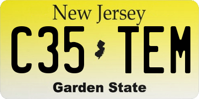 NJ license plate C35TEM