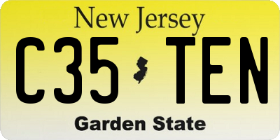NJ license plate C35TEN