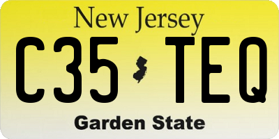 NJ license plate C35TEQ