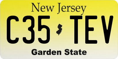 NJ license plate C35TEV