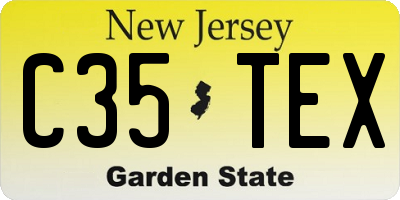 NJ license plate C35TEX