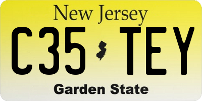 NJ license plate C35TEY