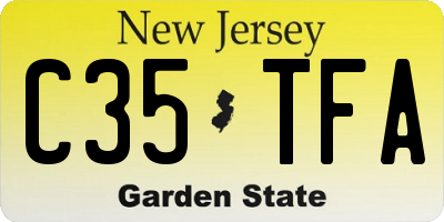 NJ license plate C35TFA