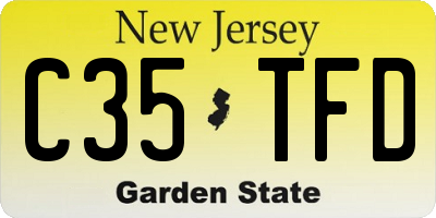NJ license plate C35TFD