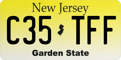 NJ license plate C35TFF