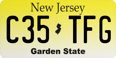 NJ license plate C35TFG