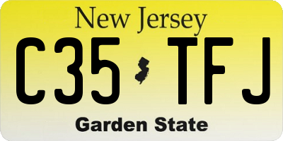 NJ license plate C35TFJ