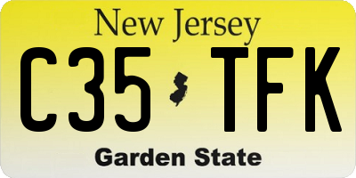 NJ license plate C35TFK