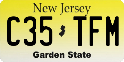 NJ license plate C35TFM