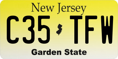 NJ license plate C35TFW