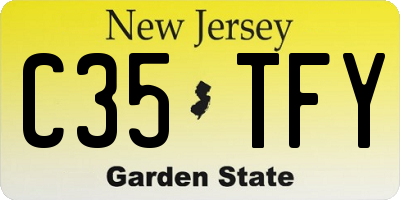 NJ license plate C35TFY
