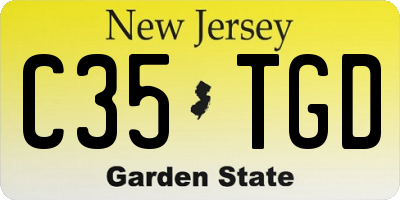 NJ license plate C35TGD