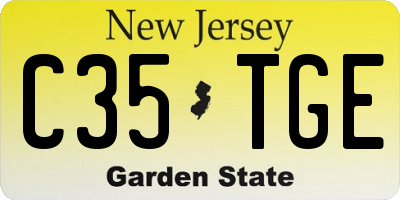 NJ license plate C35TGE