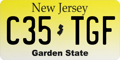 NJ license plate C35TGF